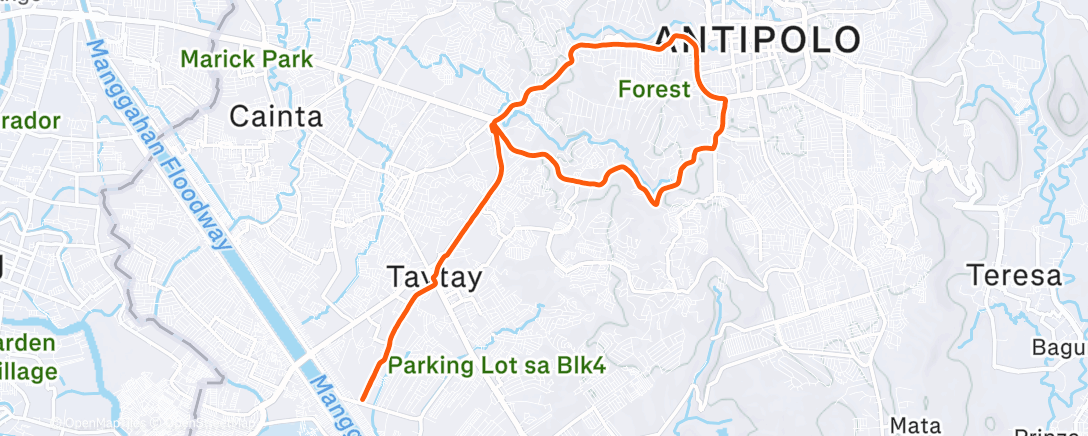 Map of the activity, Morning Run