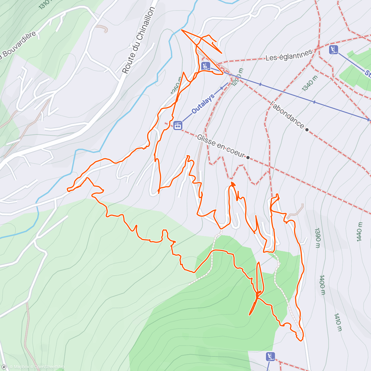 Map of the activity, Pendant le cours de ski du gamin. 🏔🥵