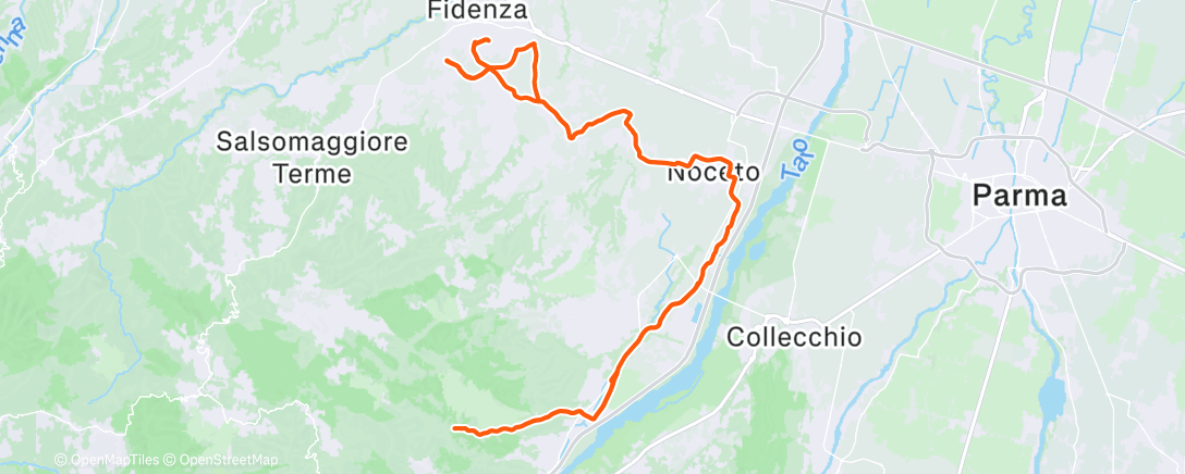 Map of the activity, Pedalata dell'ora di pranzo