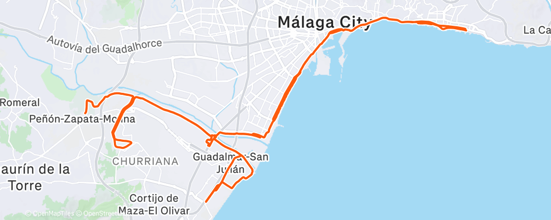 Map of the activity, Aeropuerto  - rotonda Plaza Mayor