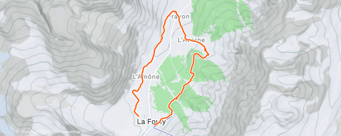 Map of the activity, Trail dans l'après-midi