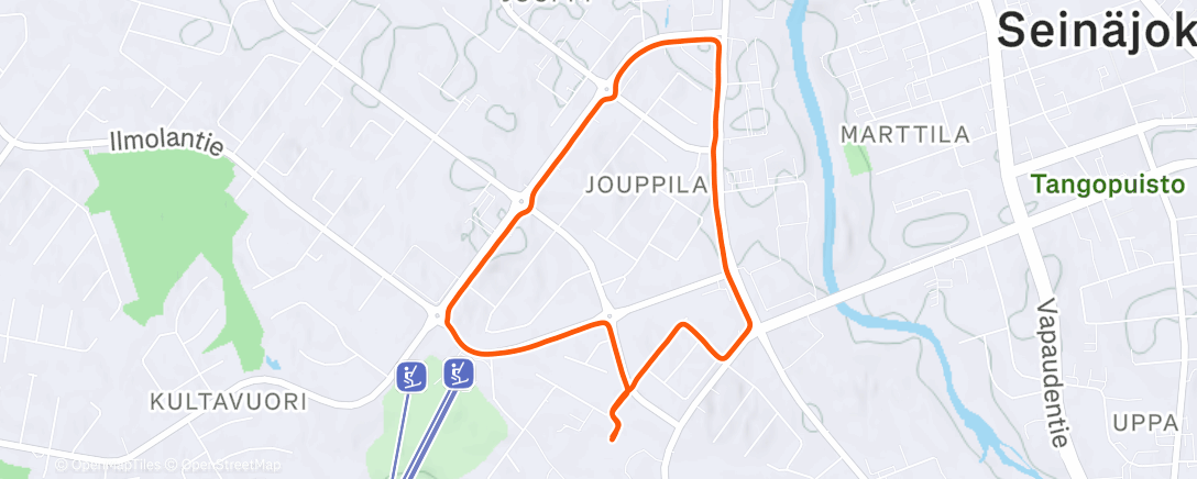Map of the activity, Afternoon Run