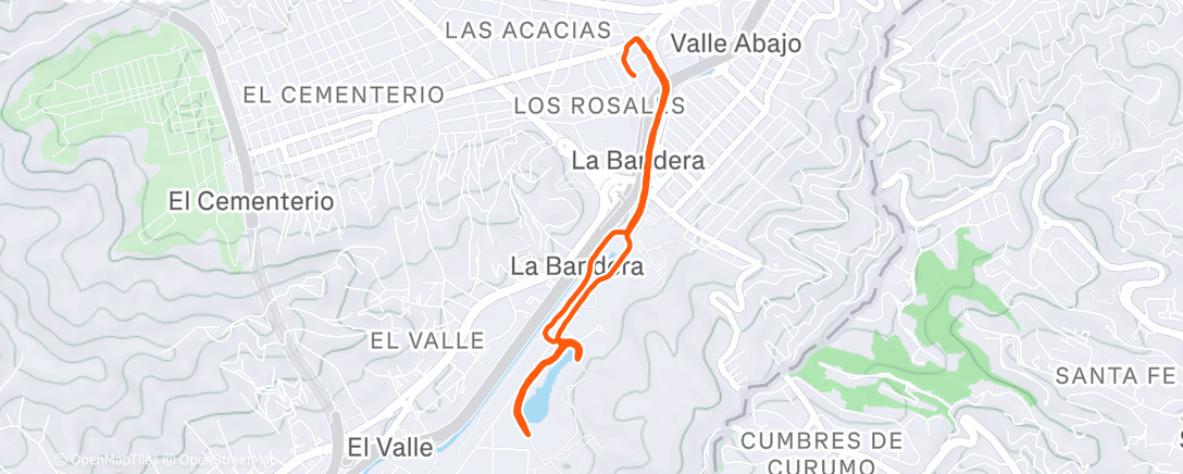 Map of the activity, Carrera de tarde