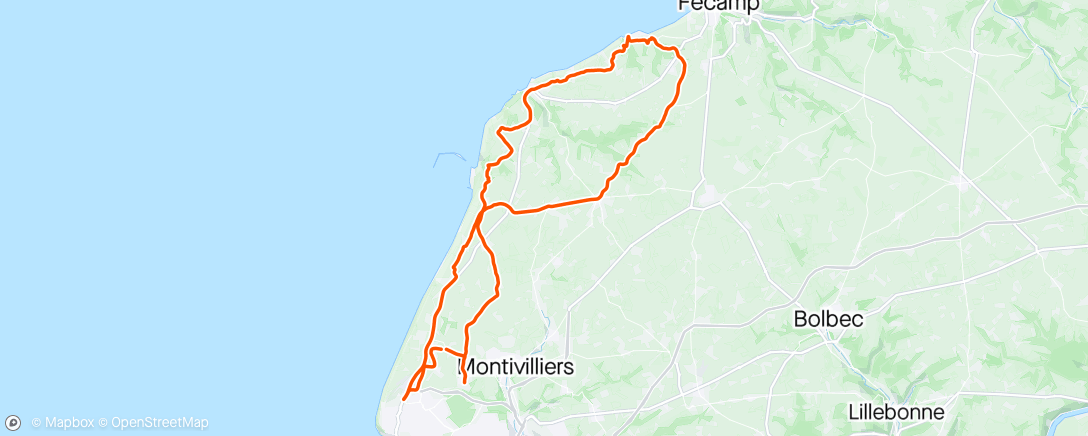Map of the activity, Vélo de route