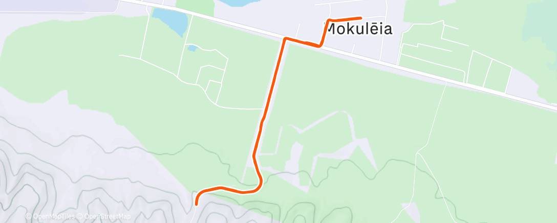 Map of the activity, 6x0.33mi hill repeats