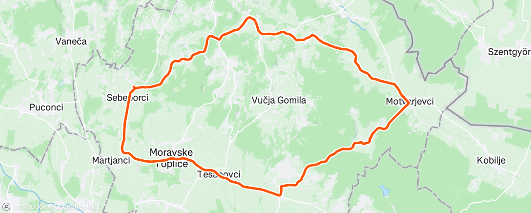 Map of the activity, Afternoon Ride
