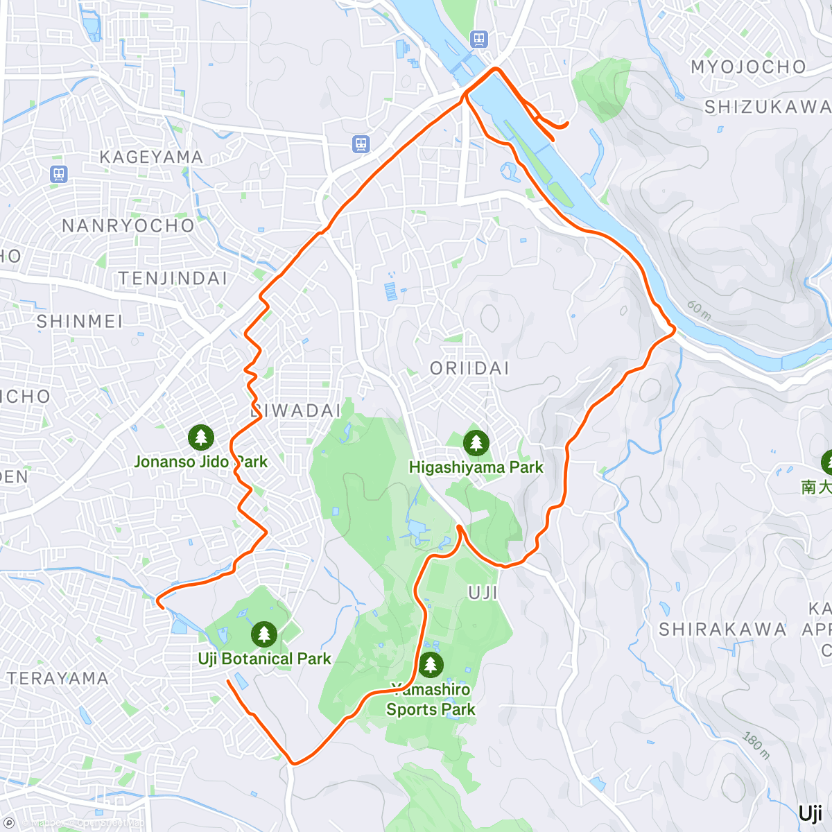 Map of the activity, ゆっくりジョグ&ダッシュ
