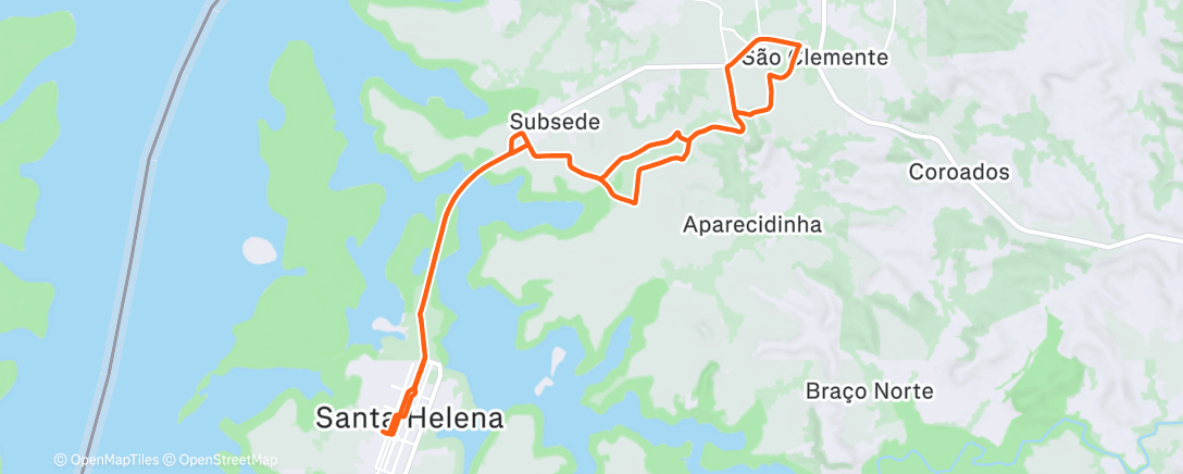 Map of the activity, Monster  Ride - Sao clemente via gaúcha e rocha
