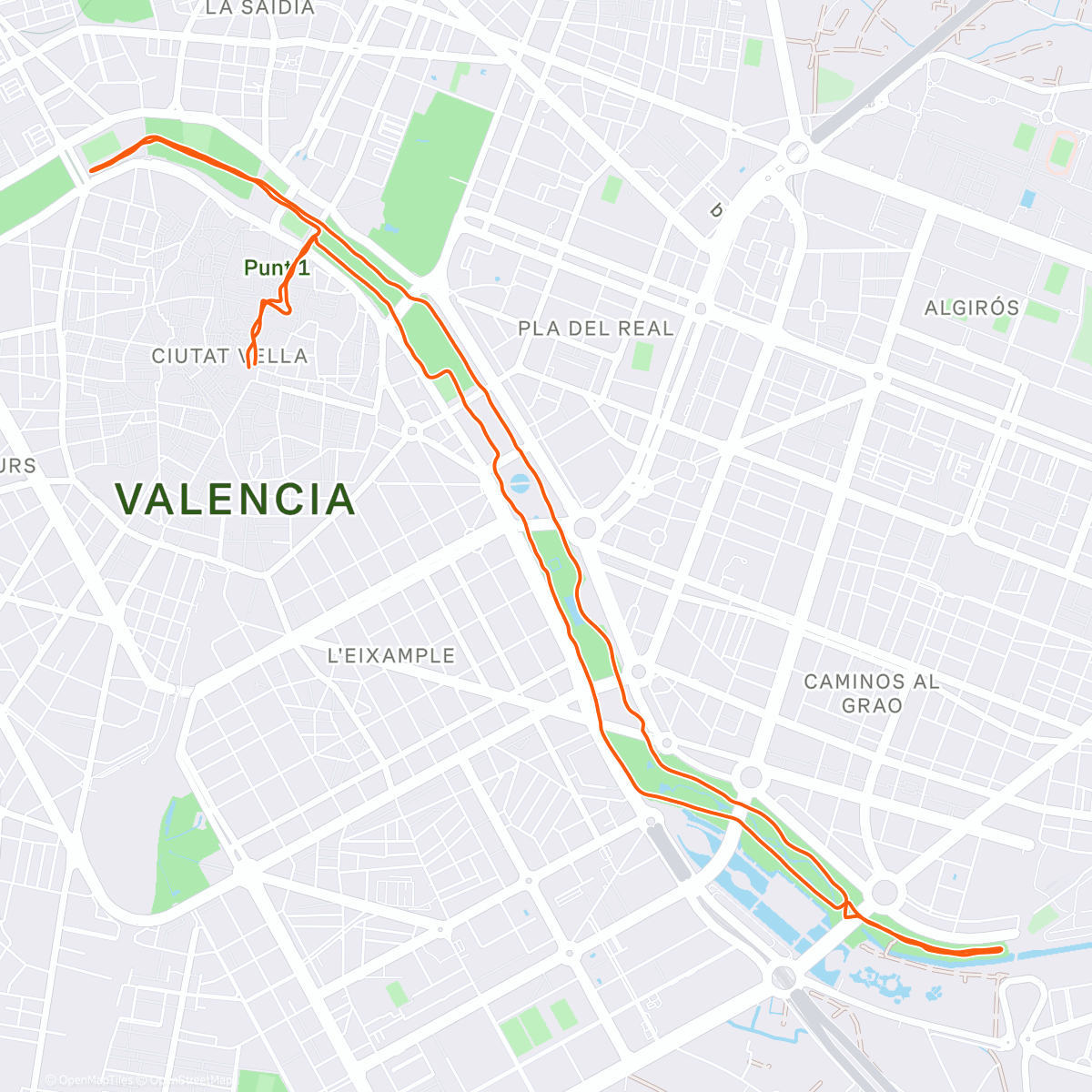 Map of the activity, First baby steps to becoming a runner again