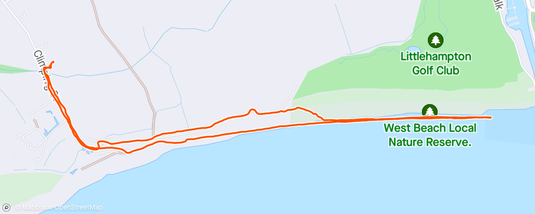 Map of the activity, Climping beach