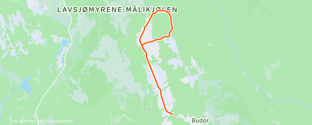 Map of the activity, Afternoon Nordic Ski