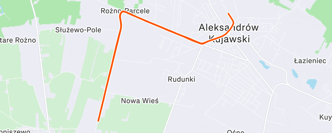 Map of the activity, Afternoon Run