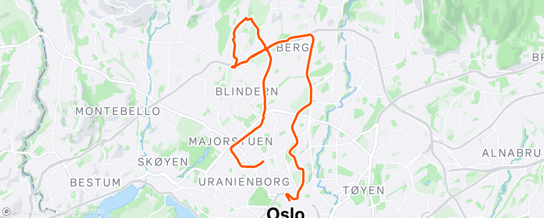 Map of the activity, 10min + 5×6min I3 (1-1,5min p) i shorts(!) Og sekk✌️