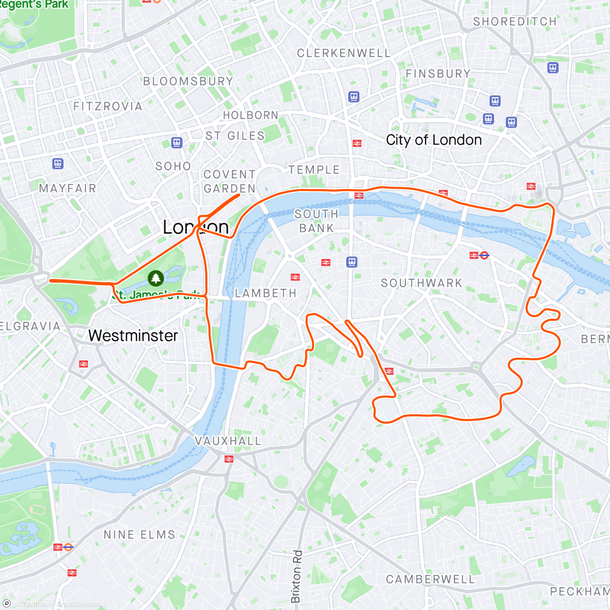 Карта физической активности (Zwift - Lactate Shuttle #1 in London)