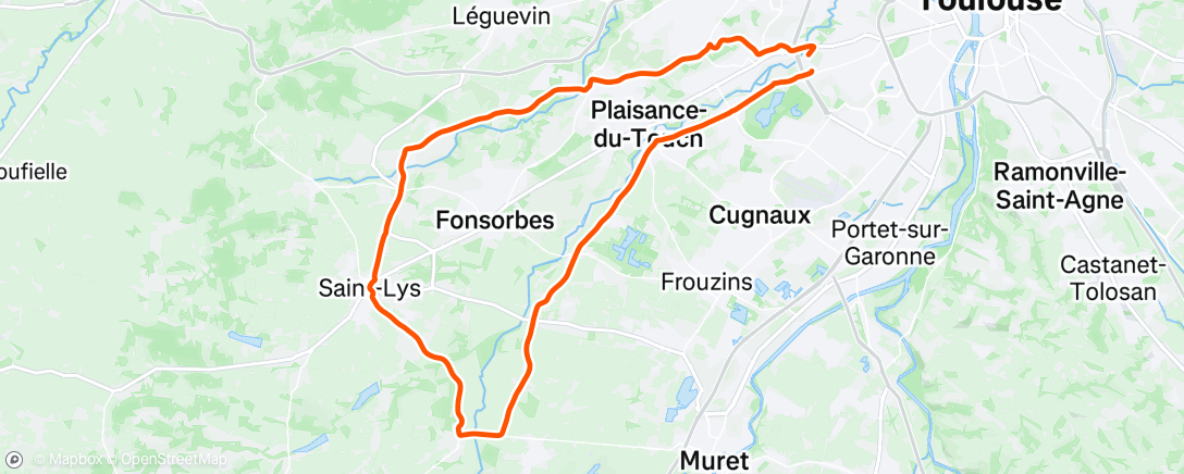 Map of the activity, Sortie vélo le matin