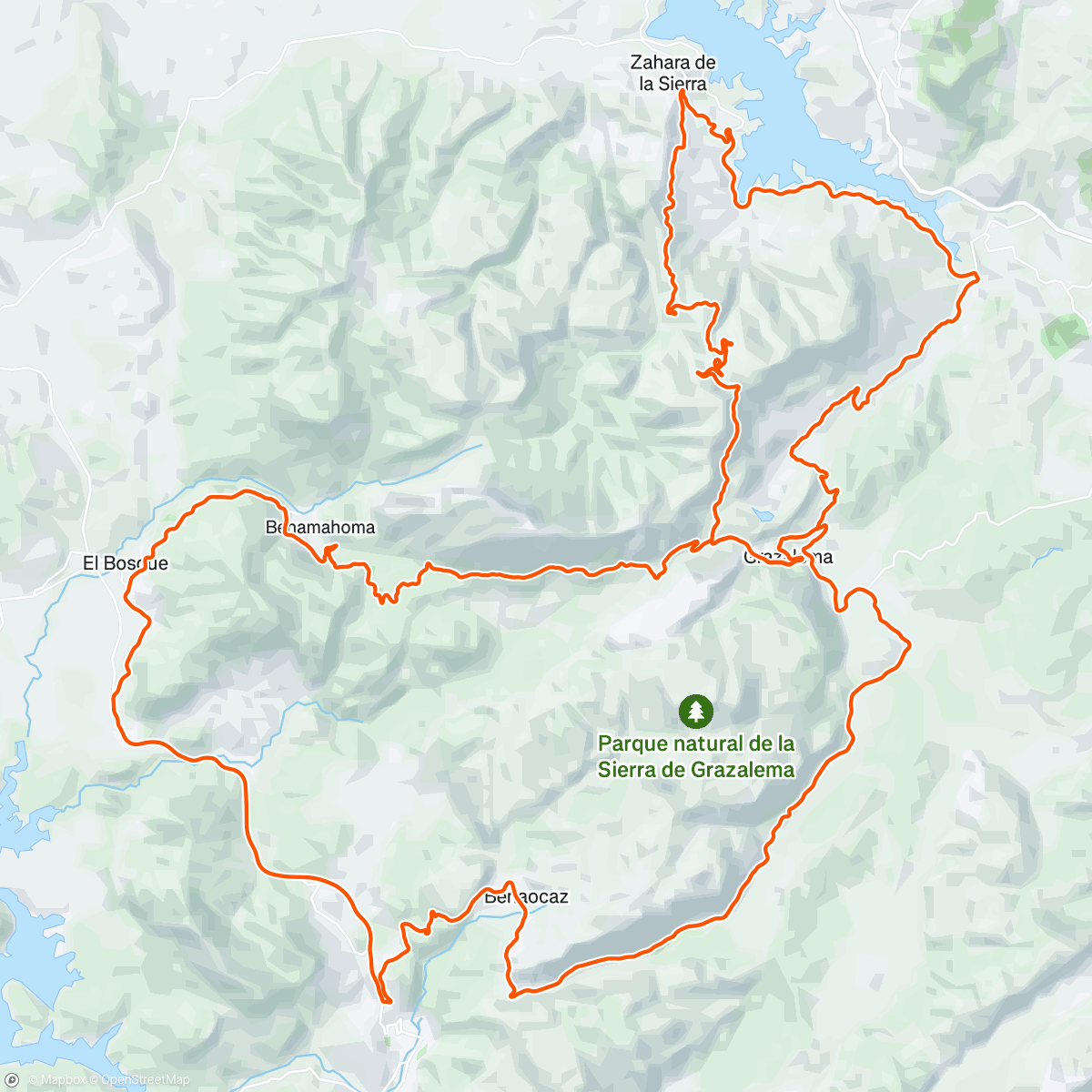 Mapa de la actividad (Ruta 5. Vuelta a la sierra de Grazalema)