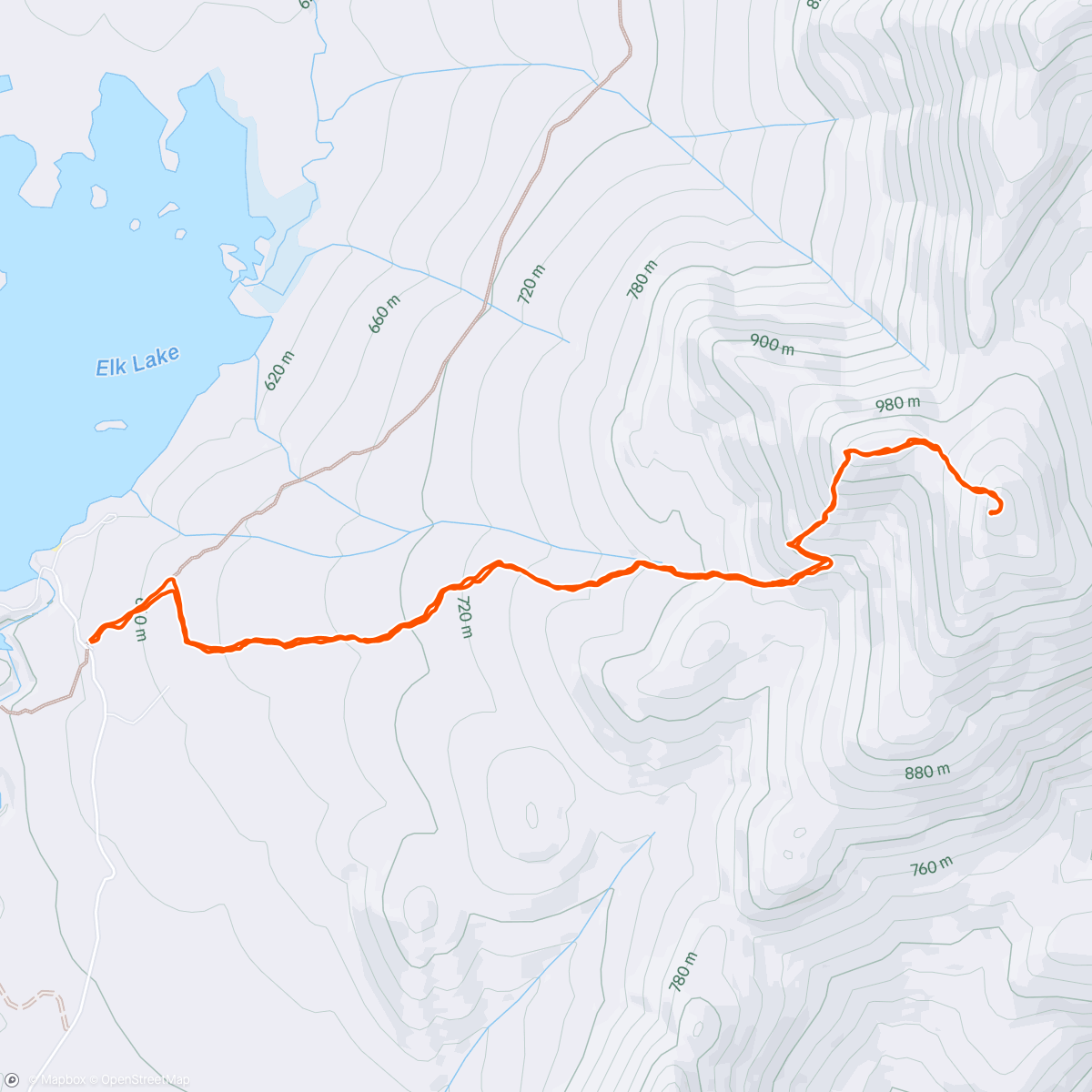 Map of the activity, Sunrise from Elk Lake w/J