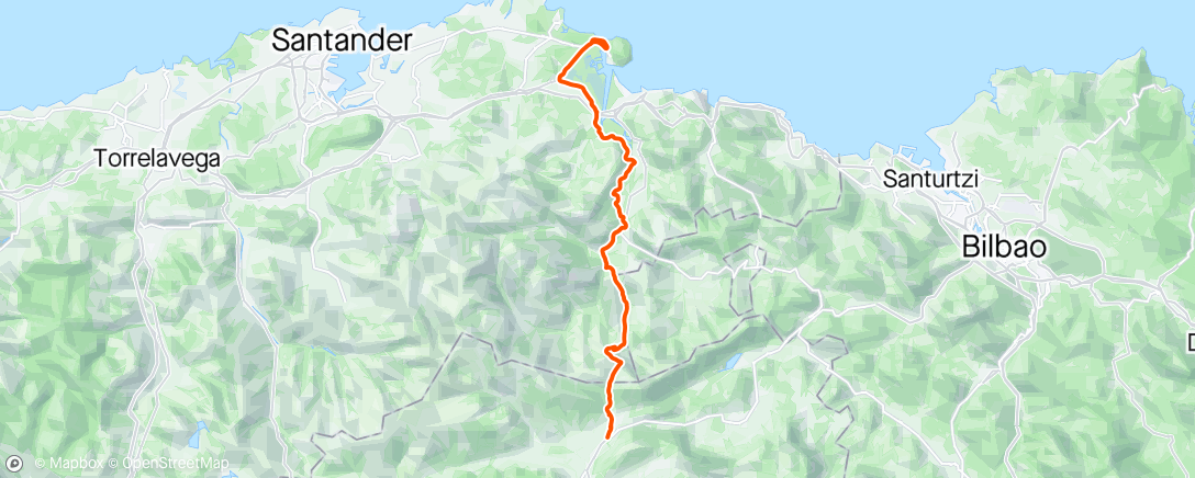Map of the activity, Vuelta ciclista a la hora del almuerzo