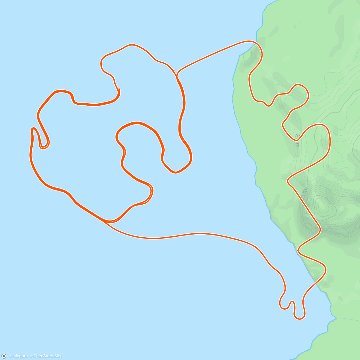 Map of the activity, Zwift - Volcano Circuit CCW in Watopia Modified Day17 Ride#2