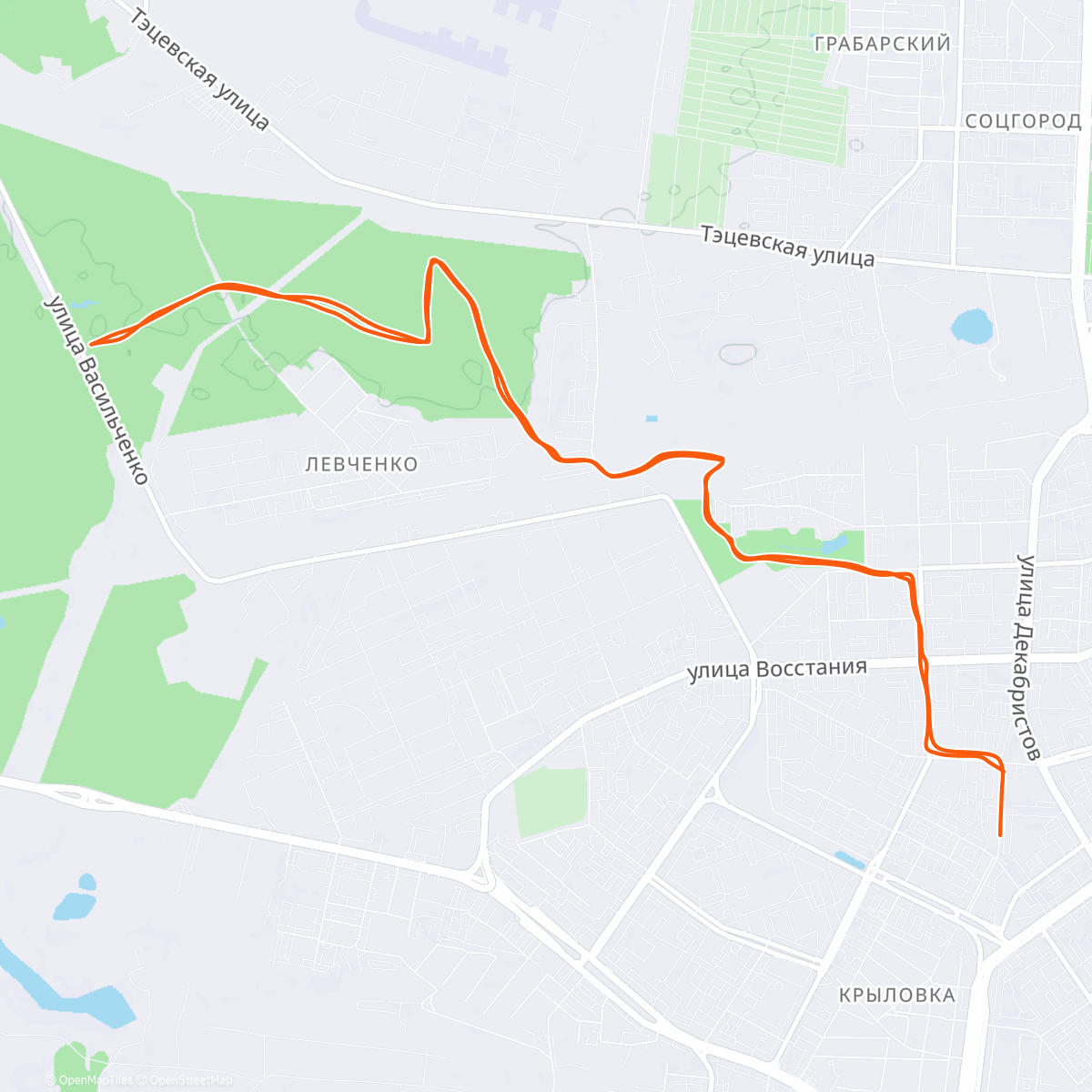 Map of the activity, Morning Run