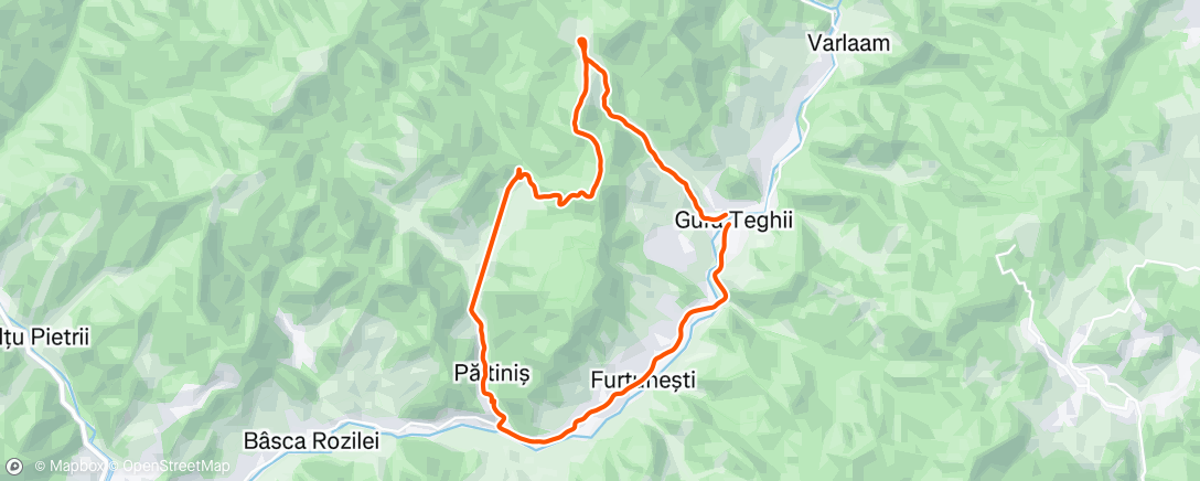 Map of the activity, Poiana Teghii E-bike Ride