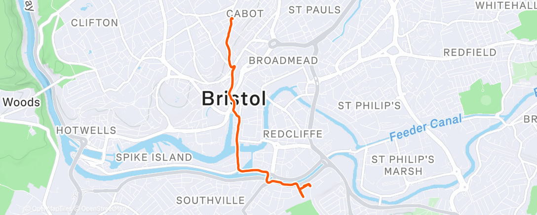 Map of the activity, Morning Run