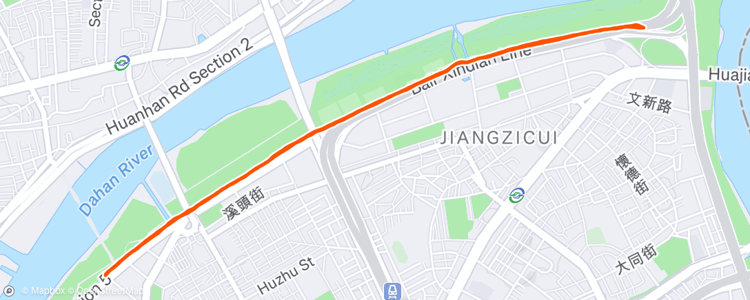 Map of the activity, 傍晚跑步