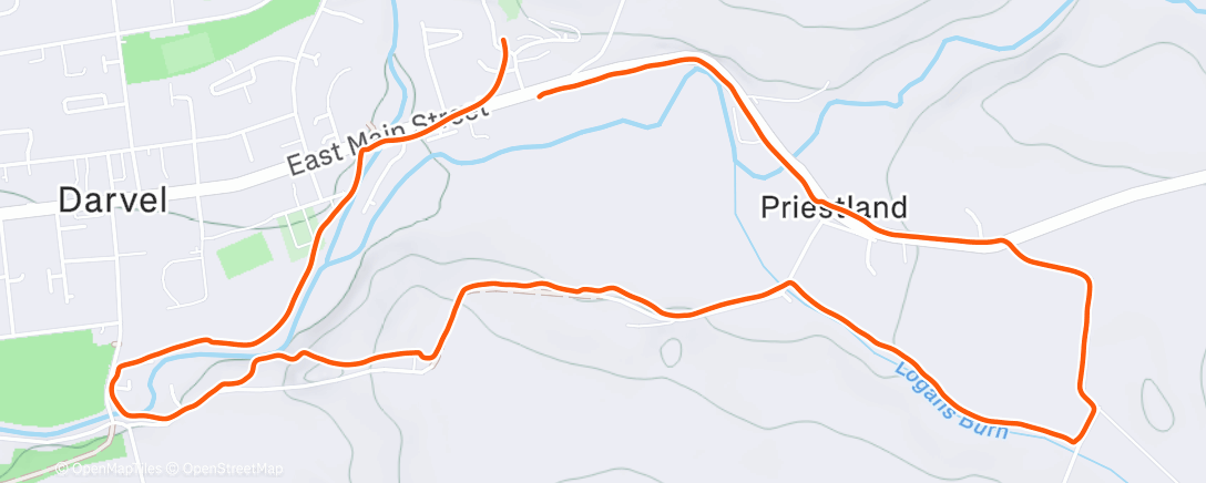 Map of the activity, Afternoon Run