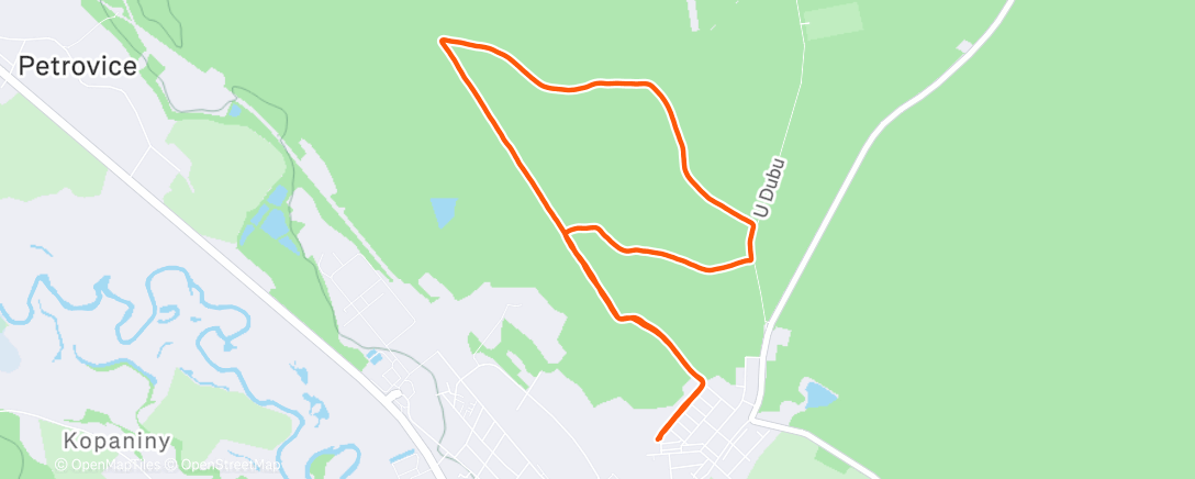Map of the activity, Afternoon Run