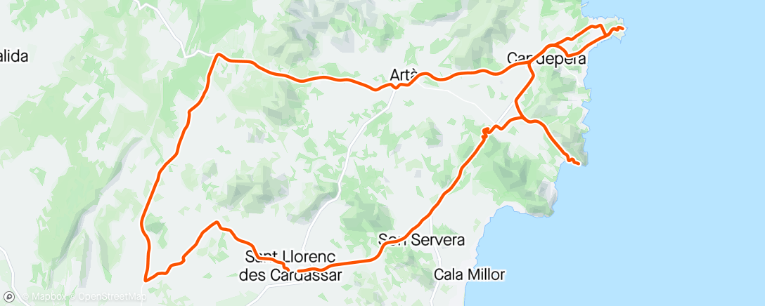 Map of the activity, Coves de Capdepera i faro d’Artà.