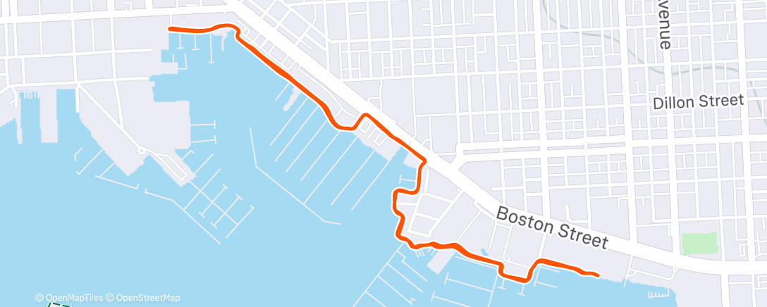 Map of the activity, Morning Run