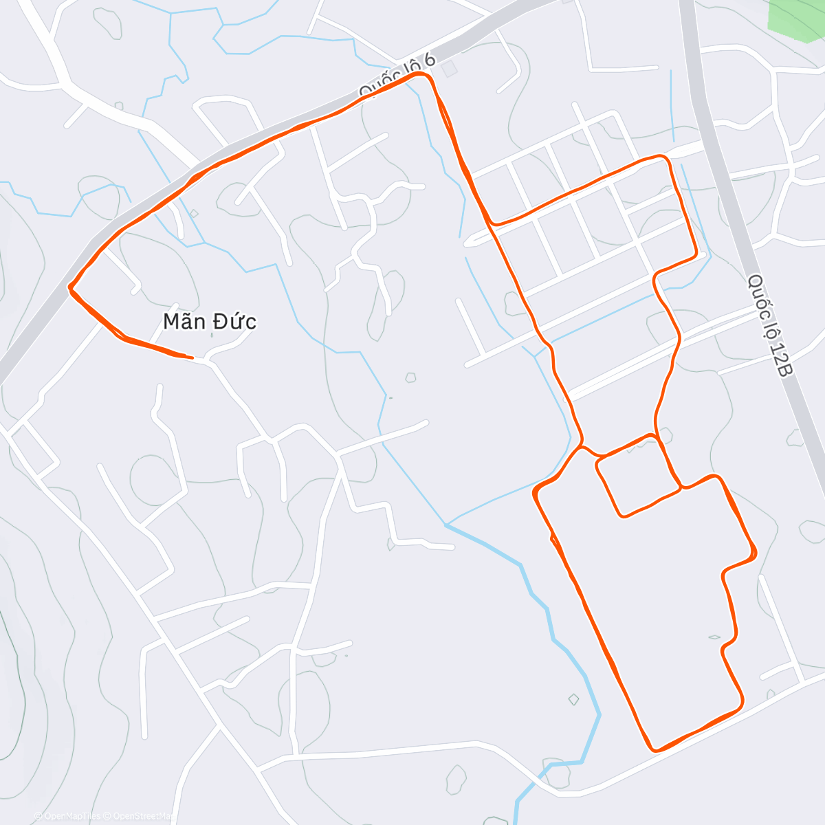 Map of the activity, Afternoon Run