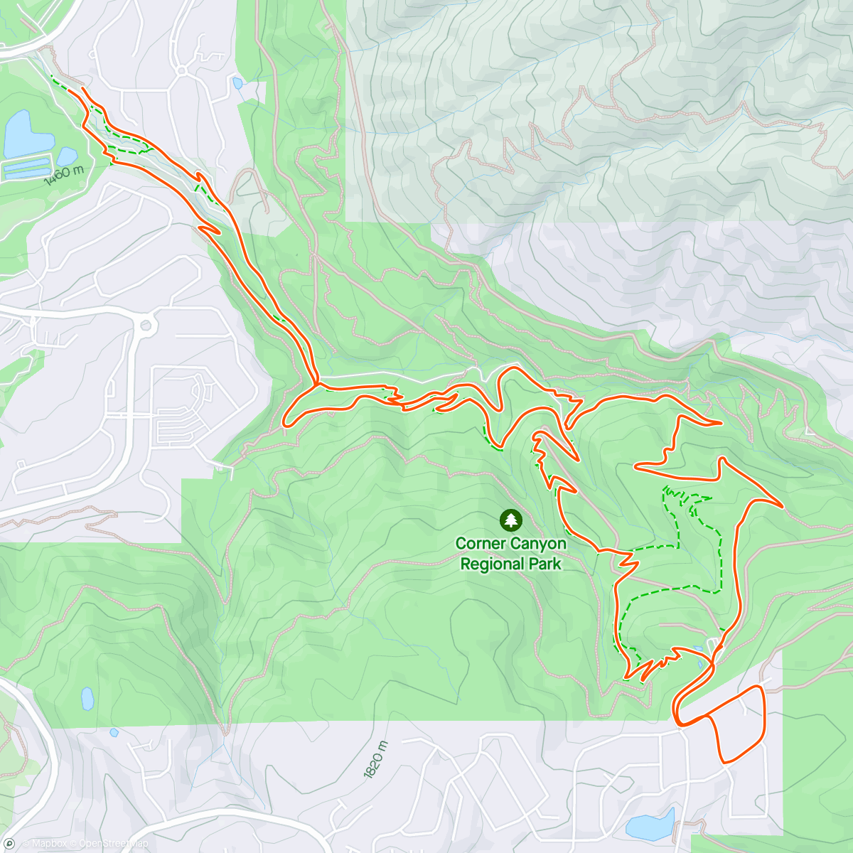 Map of the activity, MTB w James - EQ/Canyon Hollow/Brocks/Rush/Lower Rush/Limelight
