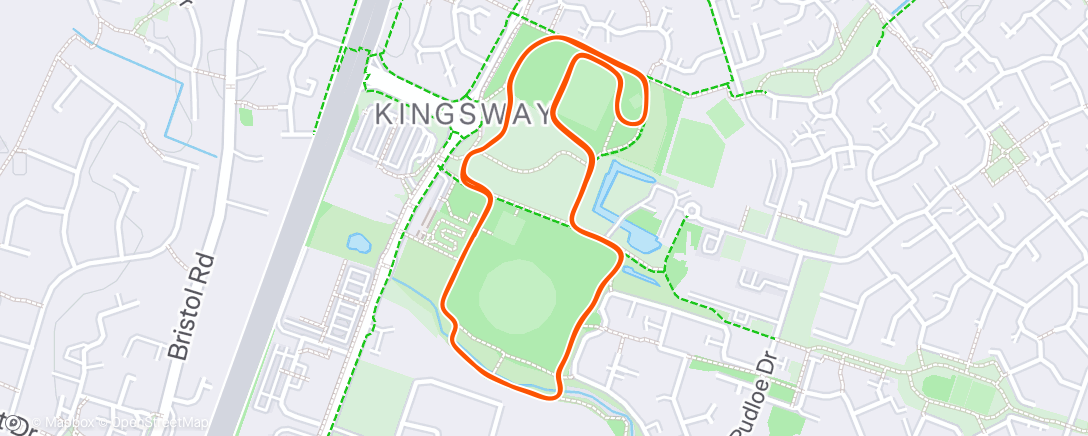 Map of the activity, Kingsway parkrun