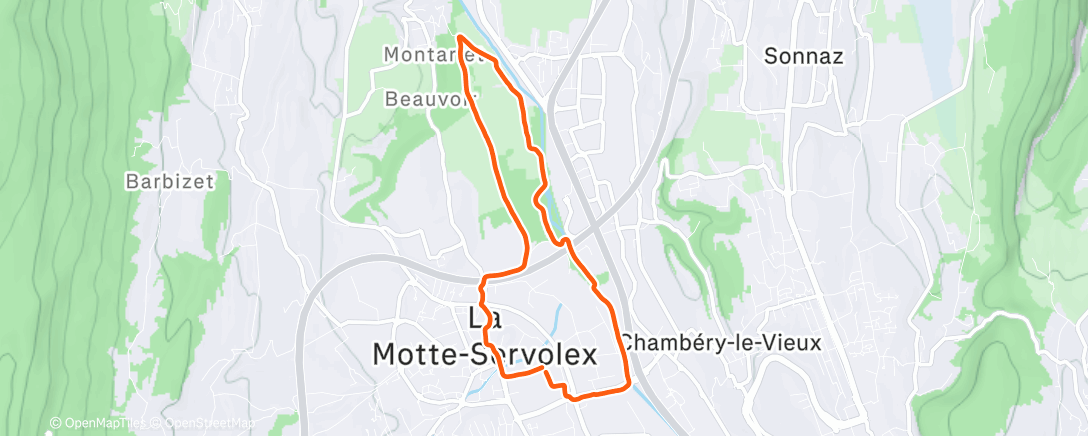 Map of the activity, Afternoon Run