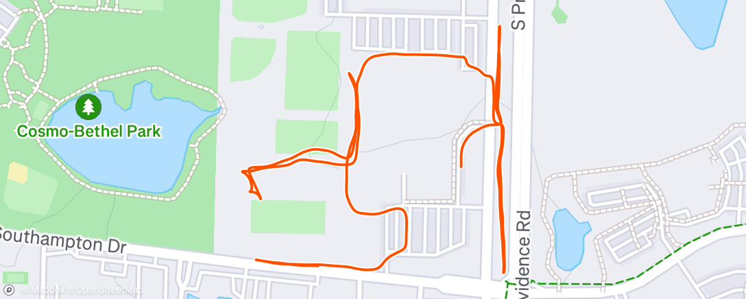 Map of the activity, Afternoon Run
