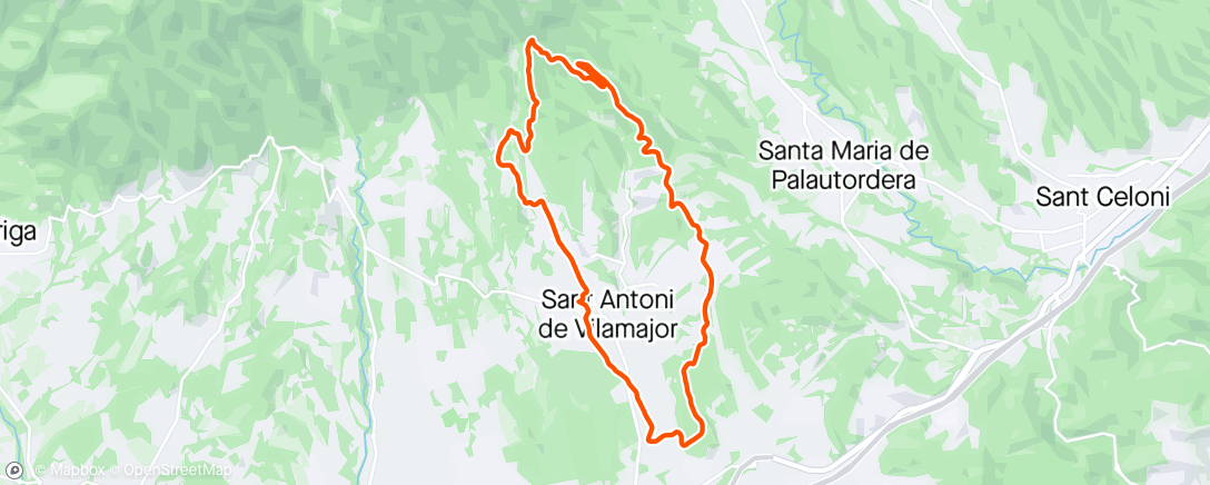 Mapa de la actividad, Bicicleta de montaña a la hora del almuerzo