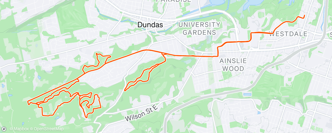 Map of the activity, Lunch Mountain Bike Ride