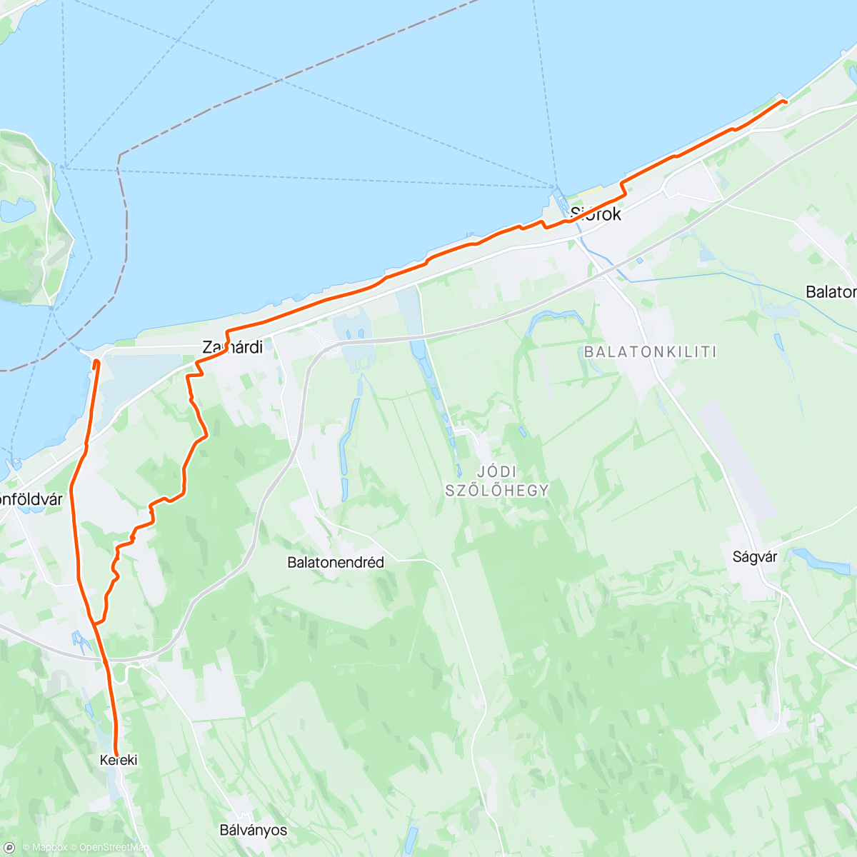 Map of the activity, Balcsi Coffé ride