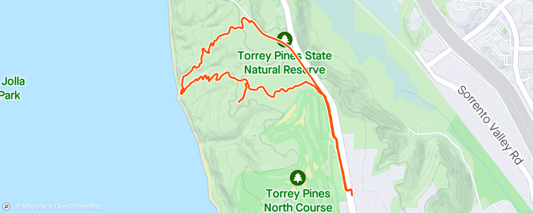 Map of the activity, Torrey Pines South Fork