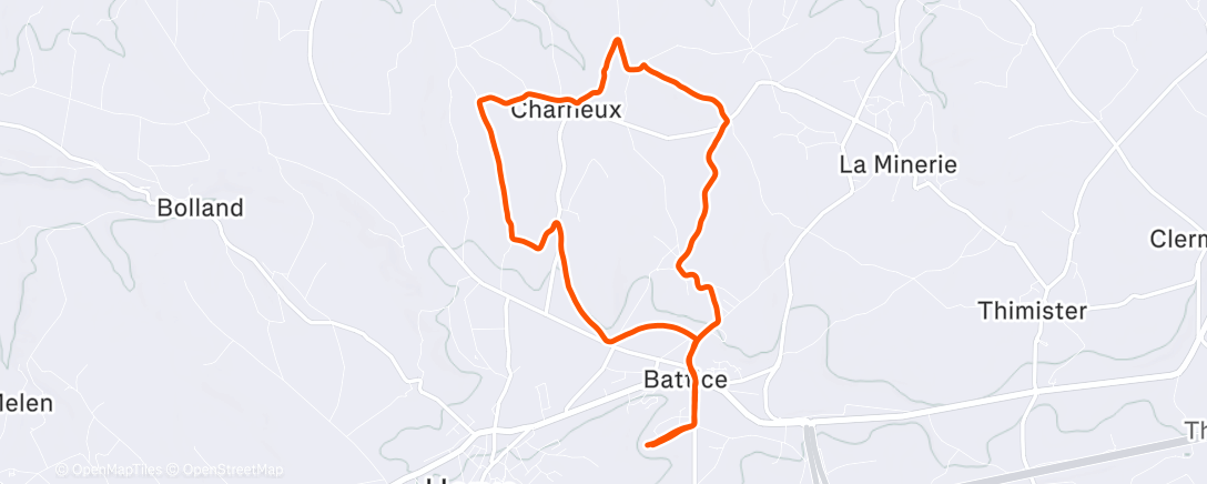 Map of the activity, Course à pied dans l'après-midi