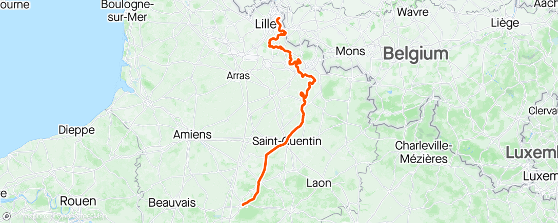 Kaart van de activiteit “Parijs-Roubaix”