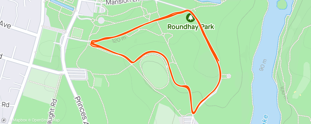 Map of the activity, Roundhay parkrun