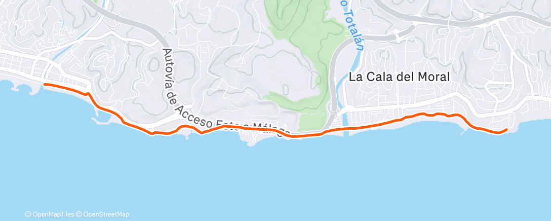 Map of the activity, ☀️ Kinomap - Winter running by the sea