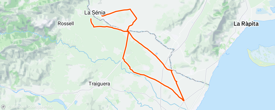 Map of the activity, Evening Ride