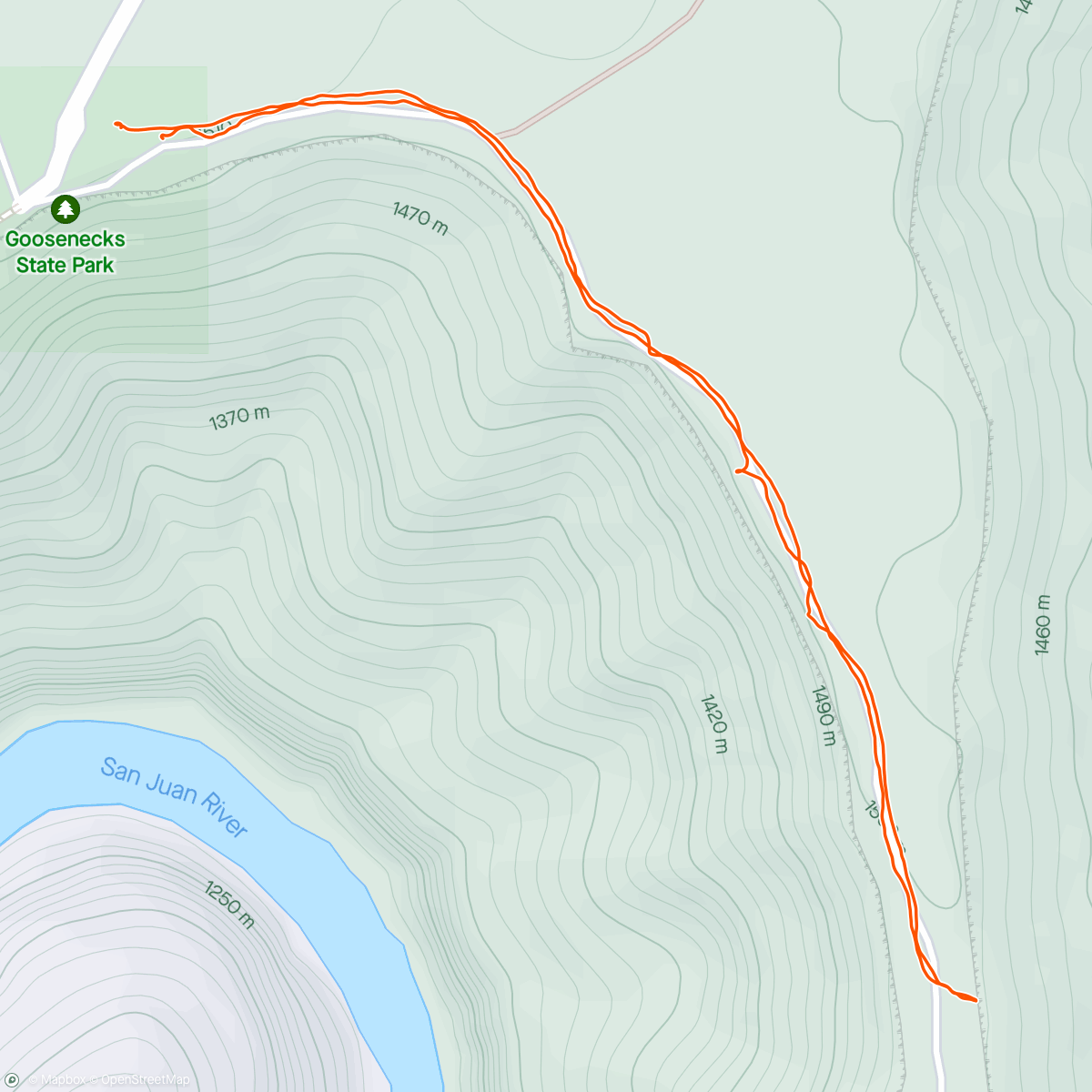 Mapa de la actividad (Gooseneck State Park afternoon stroll)