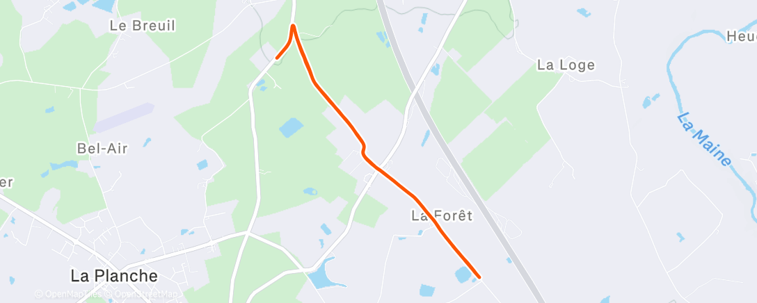 Map of the activity, Afternoon Run