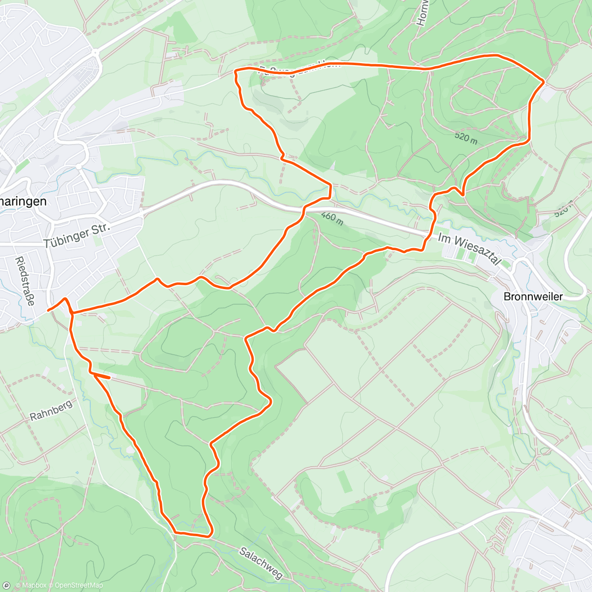Map of the activity, Lauftreff Samstag