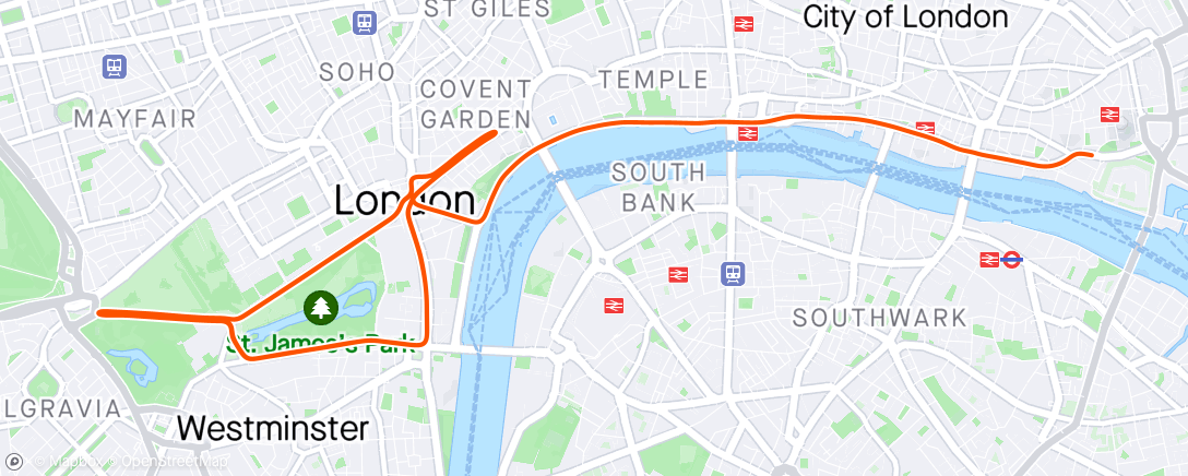 Map of the activity, Zwift - Group Ride: TFC Group Group Ride. Sub 2.5 / Sub 2 (C) on Classique in London