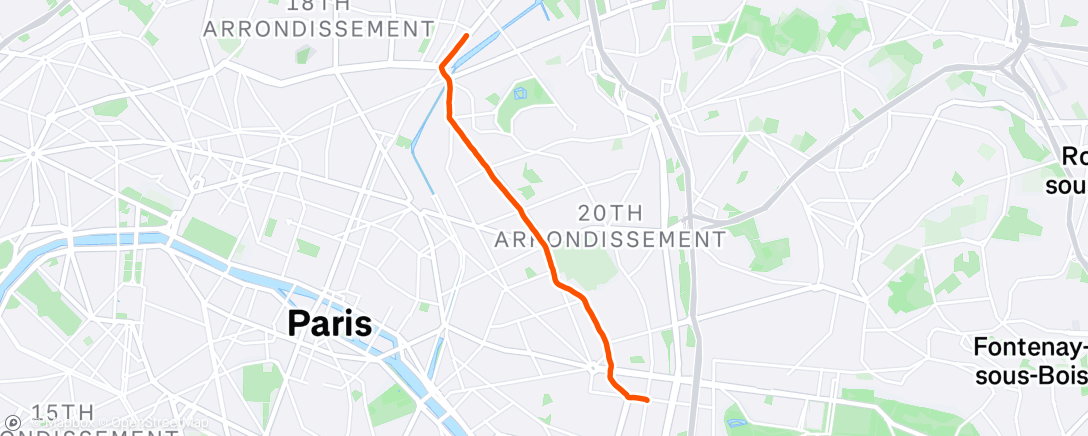 Map of the activity, Vélo du matin